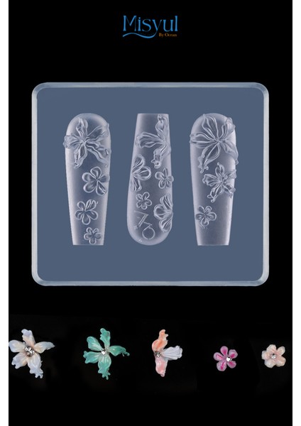 Nail Art Desen Kalıbı, Charm Tırnak Süsleme 3D Silikon Kalıp