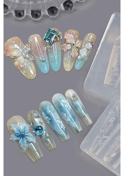 Nail Art Desen Kalıbı, Charm Tırnak Süsleme 3D Silikon Kalıp modelleri