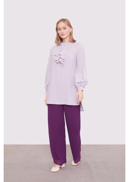 Mürdüm Bol Paça Şifon Pantolon fiyatları