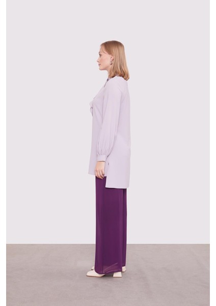 Mürdüm Bol Paça Şifon Pantolon fırsatları