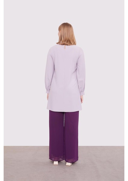 Mürdüm Bol Paça Şifon Pantolon indirimleri