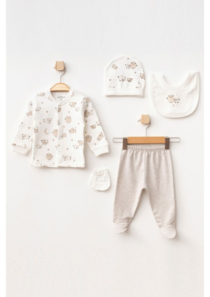 Erkek Bebek Hayvan Desenli 5' Li Hastane Çıkış Seti 0 Ay - 3 Ay
