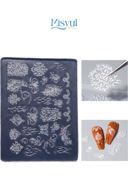 Nail Art Desen Kalıbı, Charm Tırnak Süsleme 3D Silikon Kalıp