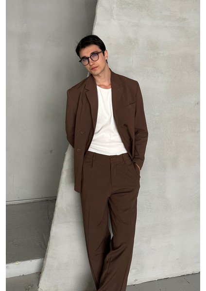 Erkek Oversize Rahat Kalıp Kruvaze Takım Elbise fiyatları