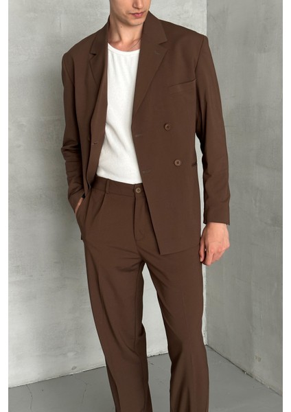 Erkek Oversize Rahat Kalıp Kruvaze Takım Elbise modelleri