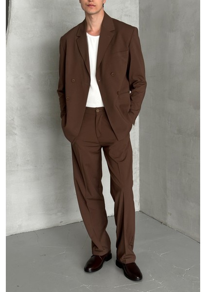 Erkek Oversize Rahat Kalıp Kruvaze Takım Elbise fırsatları