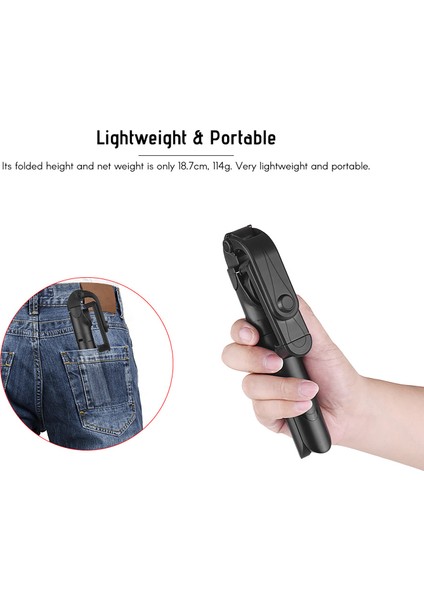 5 Bölüm Uzatılabilir Bluetooth Kumandalı Sie Çubuğu Tripod (Yurt Dışından)