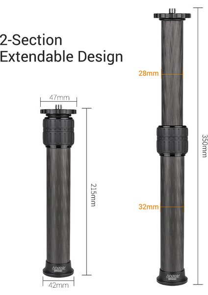 ER322C Karbon Fiber Tripod Merkez Sütun Uzatma Kolu 15KG Yük Kapasiteli Tüm Gimballere Uyumlu (Yurt Dışından) indirimleri