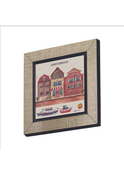 Amsterdam Görseli Baskılı Mdf Magnet 7x7