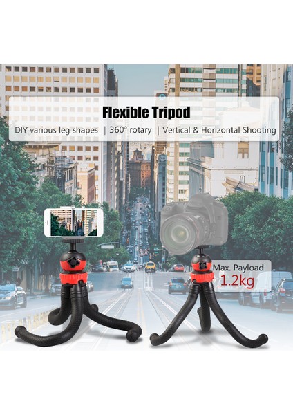 Esnek Ahtapot Tripod 360° Döner Başlık - Dslr, Aksiyon Kamerası, Akıllı Telefon (Yurt Dışından) fiyatları