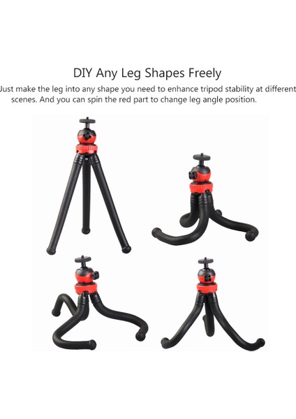 Esnek Ahtapot Tripod 360° Döner Başlık - Dslr, Aksiyon Kamerası, Akıllı Telefon (Yurt Dışından) modelleri