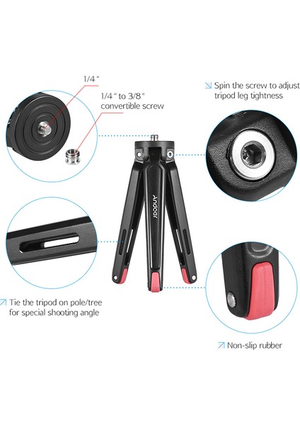 5 kg Yük Kapasiteli Alüminyum Tripod - Dslr, Telefon, Aksiyon Kamerası (Yurt Dışından) fiyatları
