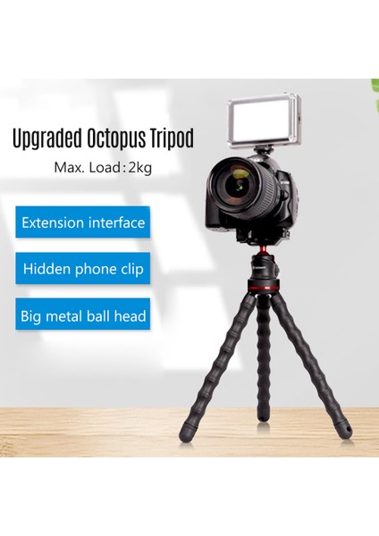 Gm-7 Esnek Ahtapot Tripod Bluetooth Ball Head Telefon Kamera Tablet (Yurt Dışından)