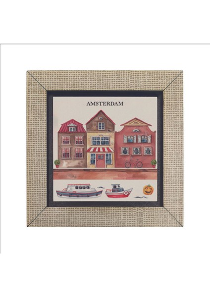 Amsterdam Görseli Baskılı Mdf Magnet 7x7 fırsatları