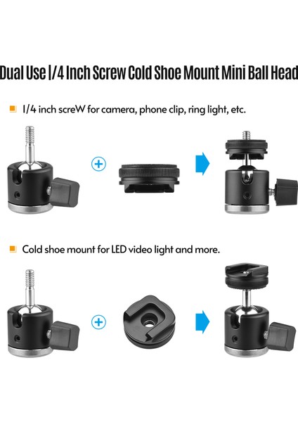 Alüminyum Alaşım Mini Tripod Çift Kullanımlı Küre Başlı Taşınabilir Sap - Telefon Kamera ve Video Için (Yurt Dışından) modelleri