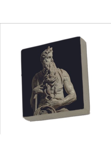 Musa'nın Hükmü Heykeli (Heykeltıraş: Michelangelo) Baskılı Taş Magnet 5x5
