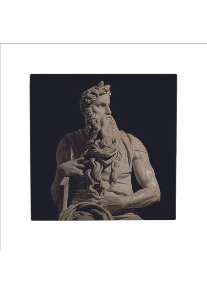 Musa'nın Hükmü Heykeli (Heykeltıraş: Michelangelo) Baskılı Taş Magnet 5x5