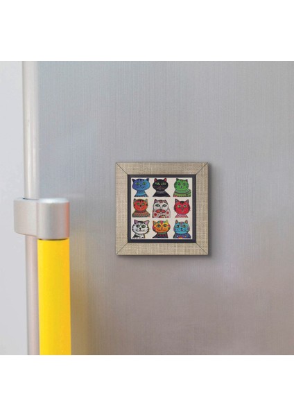 Kediler Baskılı Mdf Magnet 7x7 modelleri