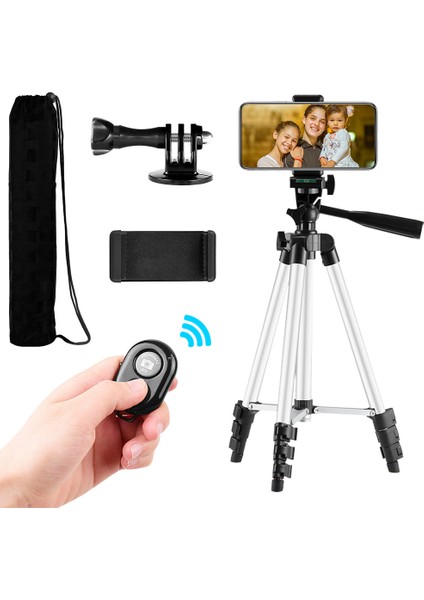 Hafif 14-43 Inç Tripod, Uzaktan Deklanşörlü Akıllı Telefon/dslr Kamera 1,5kg (Yurt Dışından)