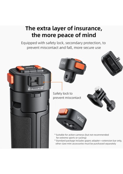 Vrıg AC04 Uzatılabilir Sie Çubuğu Tripod Manyetik Hızlı Montaj - Gopro ve Djı Aksiyon Kameraları (Yurt Dışından)