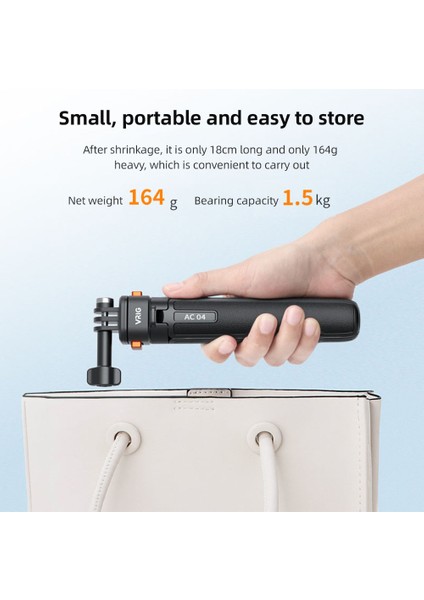 Vrıg AC04 Uzatılabilir Sie Çubuğu Tripod Manyetik Hızlı Montaj - Gopro ve Djı Aksiyon Kameraları (Yurt Dışından)