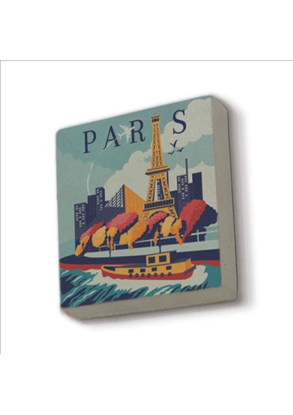 Paris Baskılı Taş Magnet 5x5