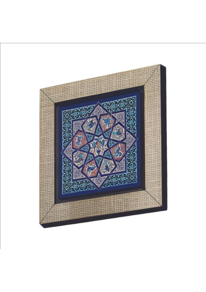Anadolu Selçuklu Çini Motifi Baskılı Mdf Magnet 7x7