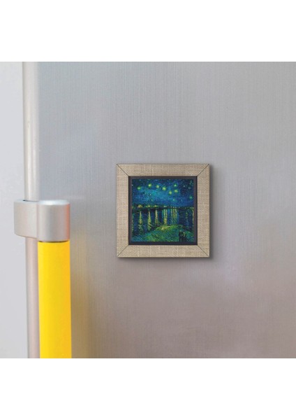 Ren Nehrinde Yıldızlı Bir Gece (Vincent Van Gogh, 1888) Baskılı Mdf Magnet 7x7 modelleri