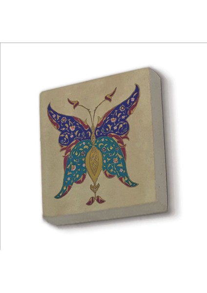 Kelebek Deseni Baskılı Taş Magnet 5x5
