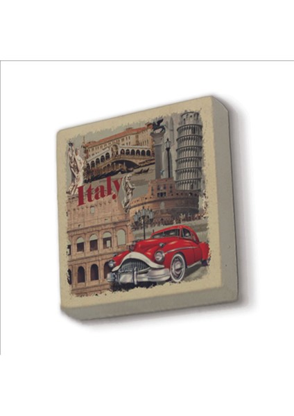 Italya Görseli Baskılı Taş Magnet 5x5