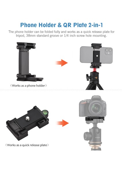 Akıllı Telefon Video Kiti - 2'li 1 Arada Tripod ve Cold Shoe Masaüstü Standı | Vlog, Canlı Yayın, Ders ve Toplantılar (Yurt Dışından) fiyatları