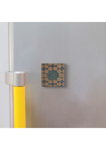 Geometrik Rumi Desen Baskılı Taş Magnet 5x5 modelleri