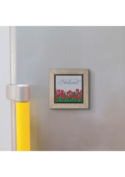 Hollanda Lale Görseli Baskılı Mdf Magnet 7x7 modelleri