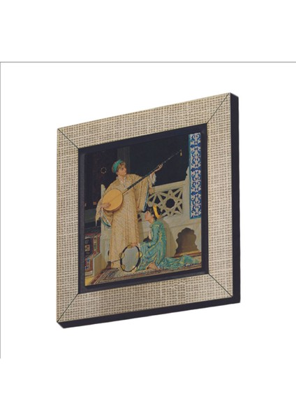 Iki Müzisyen Kız (Osman Hamdi Bey, 1880) Baskılı Mdf Magnet 7x7