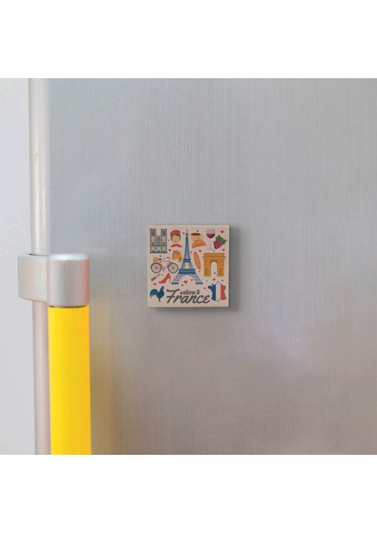 Fransa Sembolleri Baskılı Taş Magnet 5x5 fiyatları