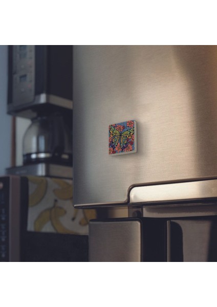 Kelebek Baskılı Taş Magnet 5x5 fiyatları