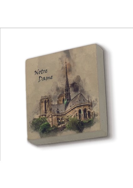 Notre Dame Baskılı Taş Magnet 5x5