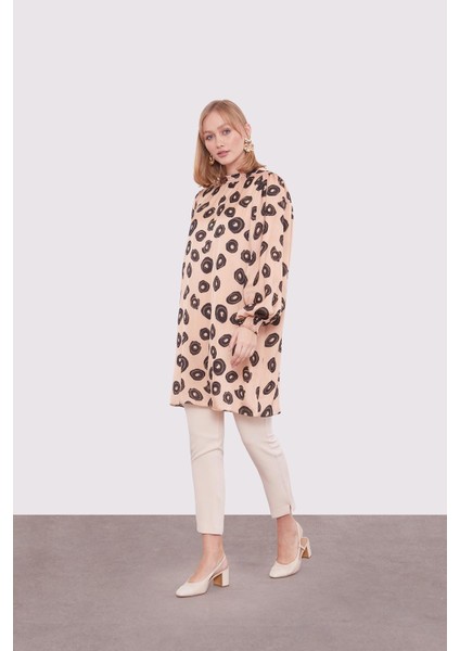 Camel Yuvarlak Desenli Tunik