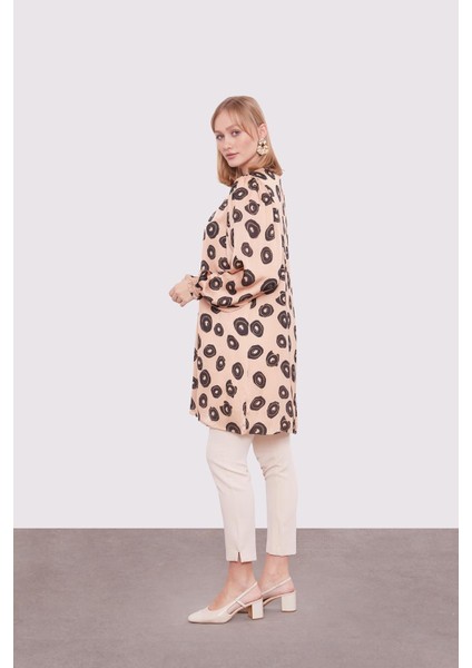 Camel Yuvarlak Desenli Tunik