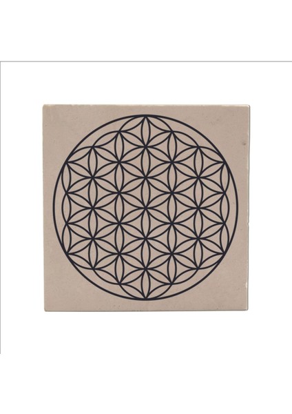 Yaşam Çiçeği Deseni Baskılı Taş Magnet 5x5 indirimleri