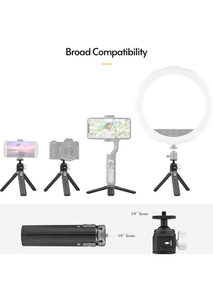 Alüminyum Alaşımlı Mini Tripod Bilyalı Başlık Soğuk Ayakkabı - Kamera ve Telefonlar Için (Yurt Dışından) indirimleri
