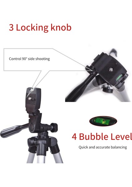 40,7 Inç Alüminyum Tripod 3 Yönlü Başlık Taşınabilir Hafif Kamera Standı (Yurt Dışından)
