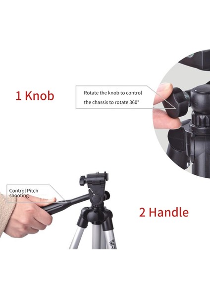 40,7 Inç Alüminyum Tripod 3 Yönlü Başlık Taşınabilir Hafif Kamera Standı (Yurt Dışından)