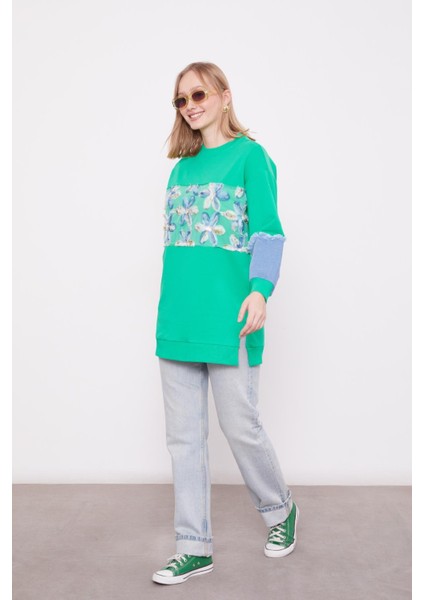 Benetton Kot Detaylı Çiçekli Sweat fiyatları