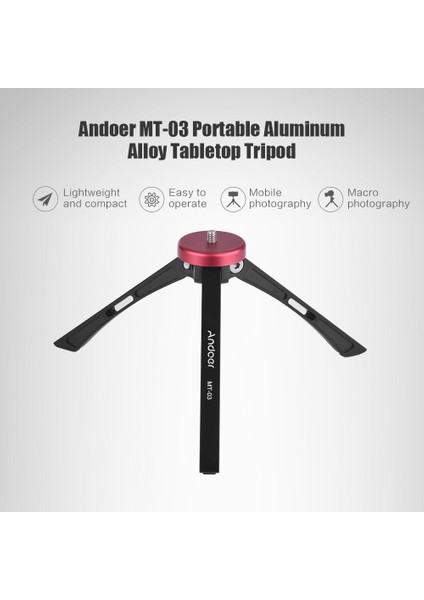 Mt-03 Alüminyum Taşınabilir Masaüstü Tripod 20KG Bilyalı Başlık (Yurt Dışından)