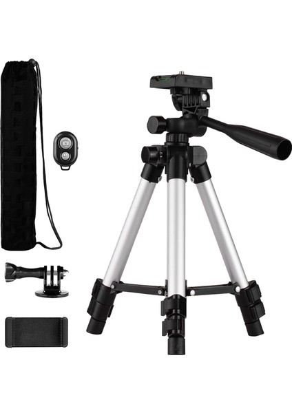 Alüminyum Tripod 21-65CM Ayarlanabilir Yükseklik - Uzaktan Deklanşörlü Canlı Yayın ve Fotoğraf Aparatı (Yurt Dışından)