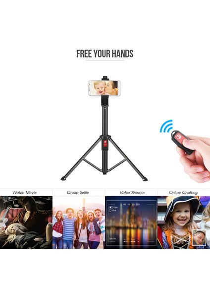 Taşınabilir Bluetooth Kumandalı Telefon Tripodu iPhone Samsung (Yurt Dışından) indirimleri
