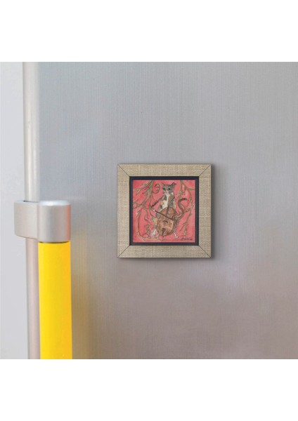 Çello Çalan Kedi Baskılı Mdf Magnet 7x7 fiyatları