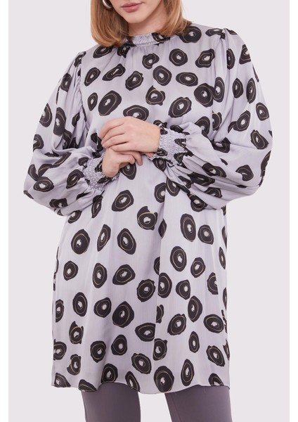 Gri Yuvarlak Desenli Tunik fırsatları