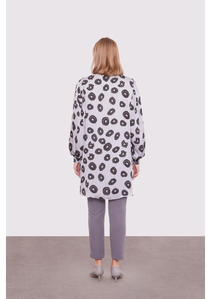 Gri Yuvarlak Desenli Tunik indirimleri